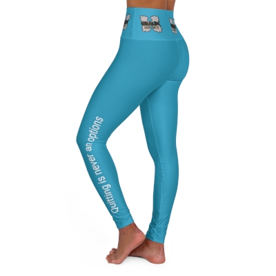 Turquoise Geaux Hard Fit High Waisted Yoga Leggings 