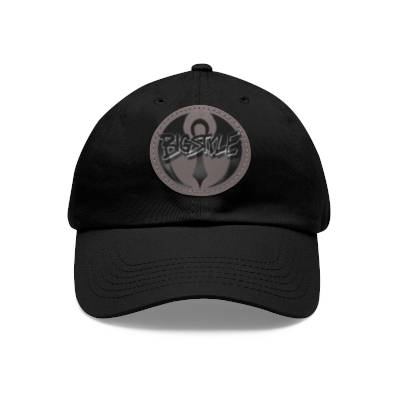 BigStyle Logo with Text Dad Hat with Leather Patch (Round)