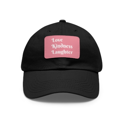 Love Kindness Laughter Hat with Leather Patch (Rectangle)