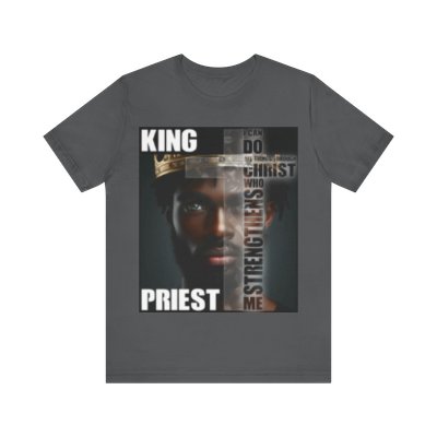 Divine Authority Short-Sleeve Tee - Majestic King & Priest Imagery with Empowering Scripture