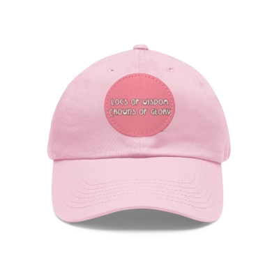 Pink Cap with Round Patch | Locs of Wisdom | Crowns of Glory | Inspirational Design