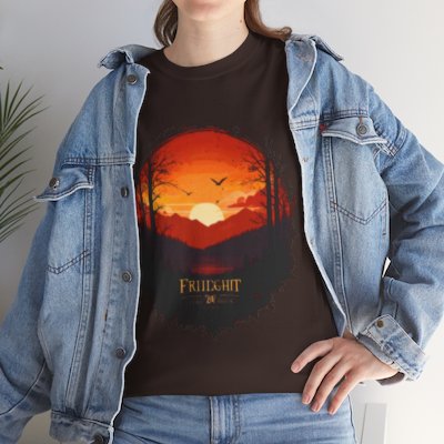 Forest Sunset Graphic Print Unisex Heavy Cotton Tee
