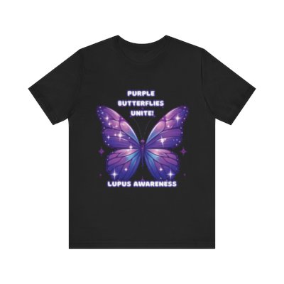 Lupus Awareness: Purple Butterflies Unite | Unisex Jersey Short Sleeve Tee